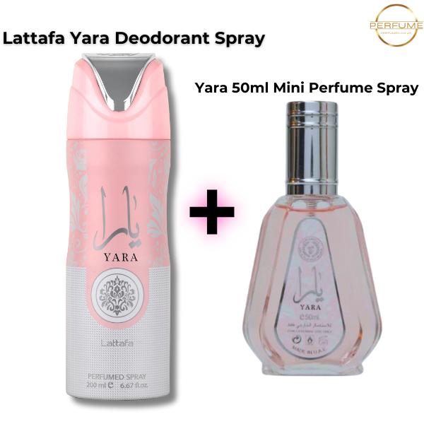 Yara by Lattafa Perfume & Deodorant Bundles - Arabian Floral Gourmand Fragrance with Vanilla & Tropical Fruits Aroma - Comfort, Body Care Scent Blend Daily Scented Gift 7