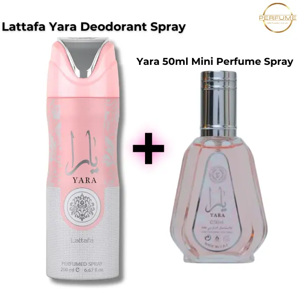 Yara by Lattafa Perfume & Deodorant Bundles - Arabian Floral Gourmand Fragrance with Vanilla & Tropical Fruits Aroma - Comfort, Body Care Scent Blend Daily Scented Gift 7