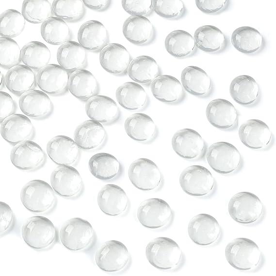 Clear Glass Pebbles 420-Pack 1.9kg｜1.5-2cm Crystal Stones for Aquarium Gravel, Vase Filler, Hydroponics & Home Decor 1