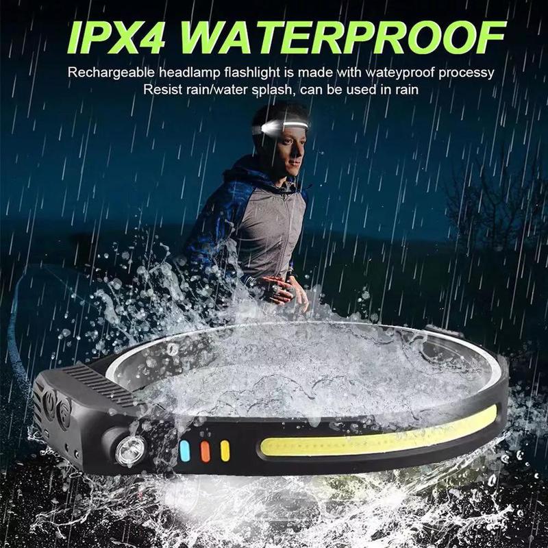 Super Bright Waterproof LED Head Torch Headlight USB Rechargeable Headlamp 4