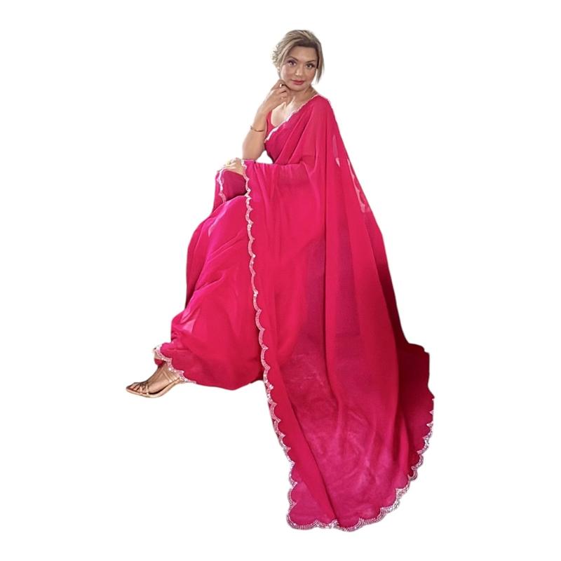 Georgette Saree for Women - Perfect for Formal Occasions - Womenswear 6