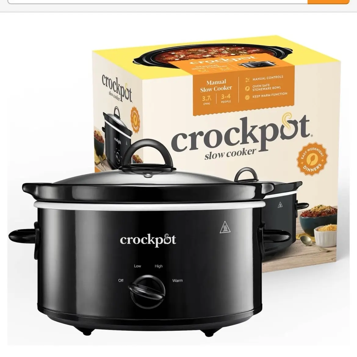 Crockpot Slow Cooker 3.7L - Perfect for Making Delicious and Healthy Meals
