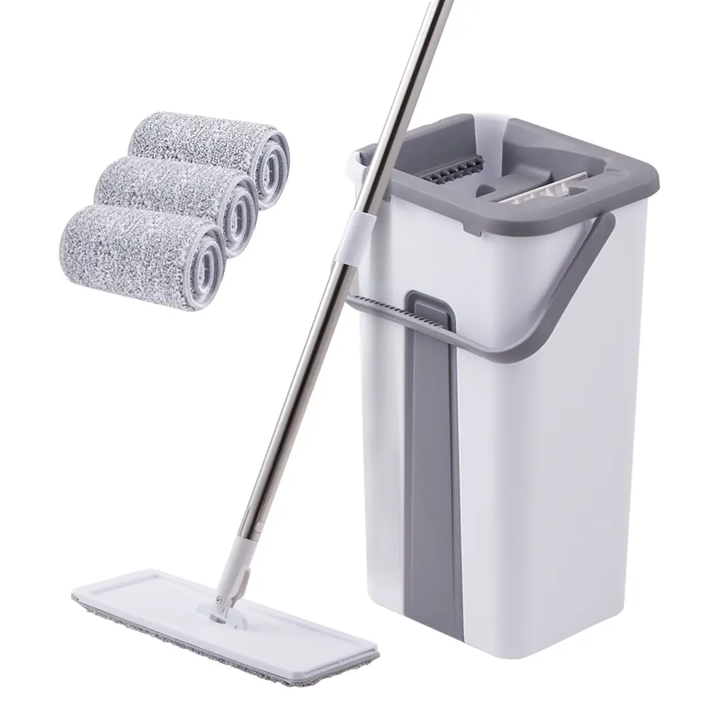 AceHome Mop and Bucket Set Wet Dry Flat Mop with 2/3Pcs Pads