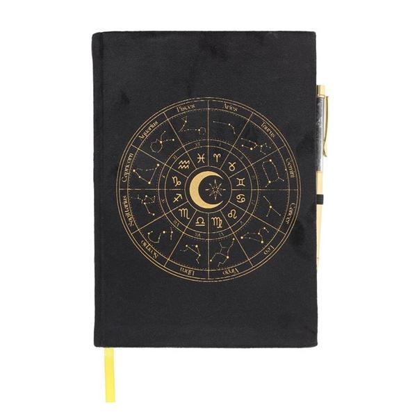 Astrology Wheel Journal with Black Obsidian Pen 0