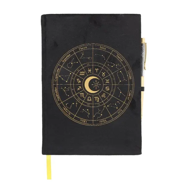 Astrology Wheel Journal with Black Obsidian Pen 1