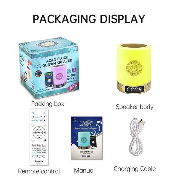 LED Portable Bluetooth Quran Speaker Touch Lamp With Azan Set, App Smart Control 3