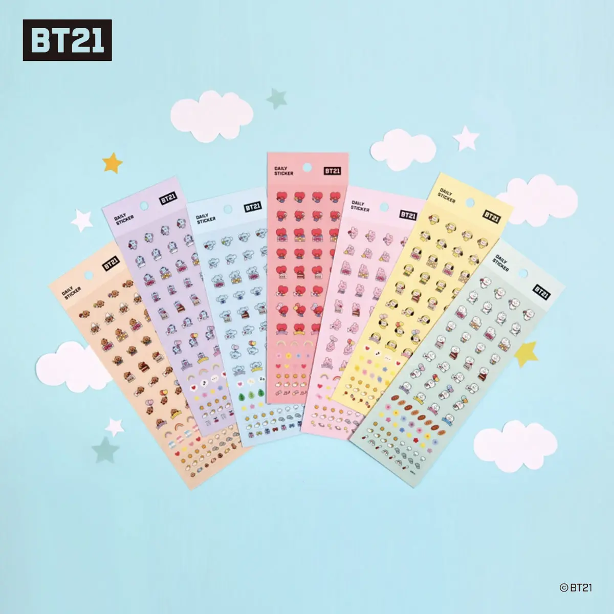 BT21 Baby Daily Sticker - Chimmy Tata Koya Cooky Mang Shooky RJ [LINE FRIEDNS Official Product]