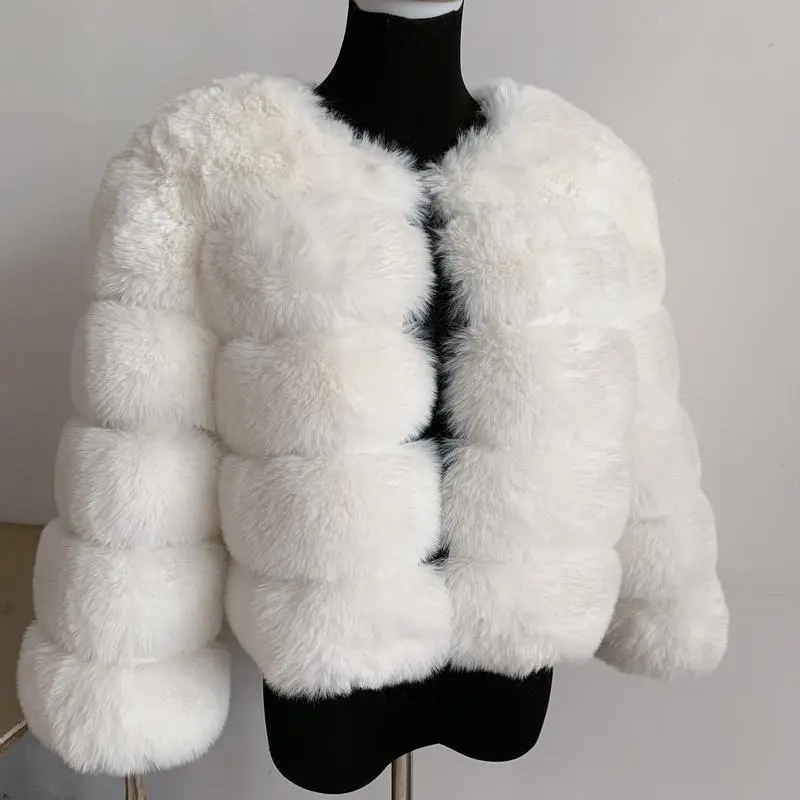 [2024]Women faux Faux Fur Coat Autumn Winter High Quality Faux Fox Fur Coat fluffy coat fury elegant faux furr 7xl plus size women clothing1 5