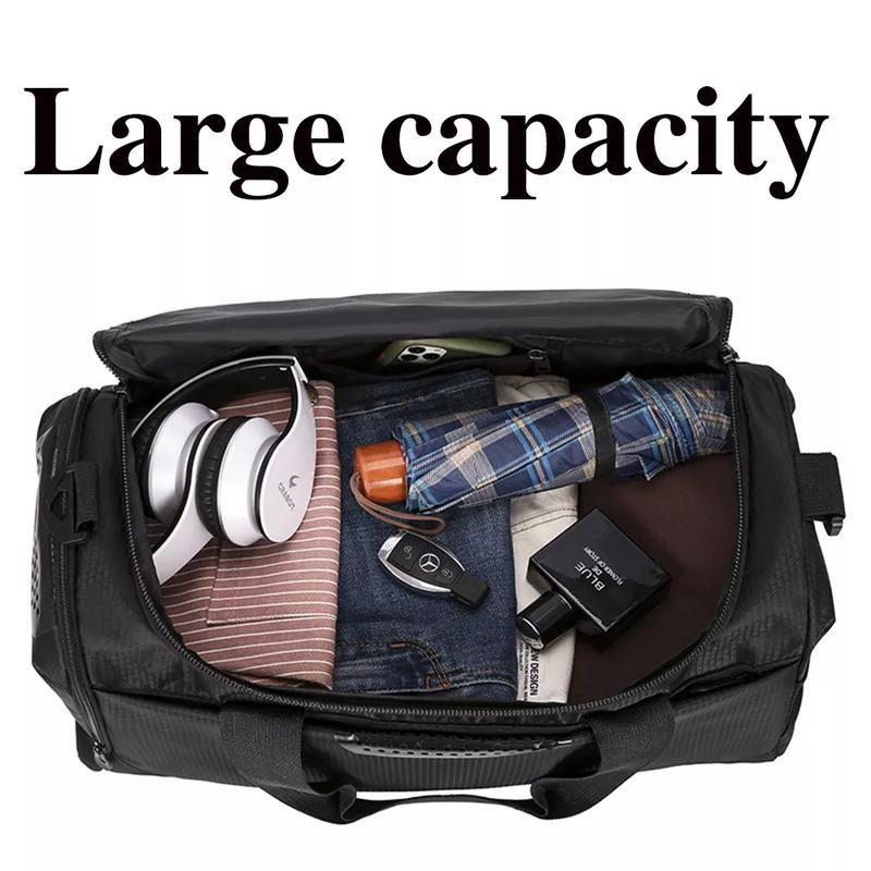 52x27x25cm Large black sport gym tote new duffle bag travel work gear bag 4