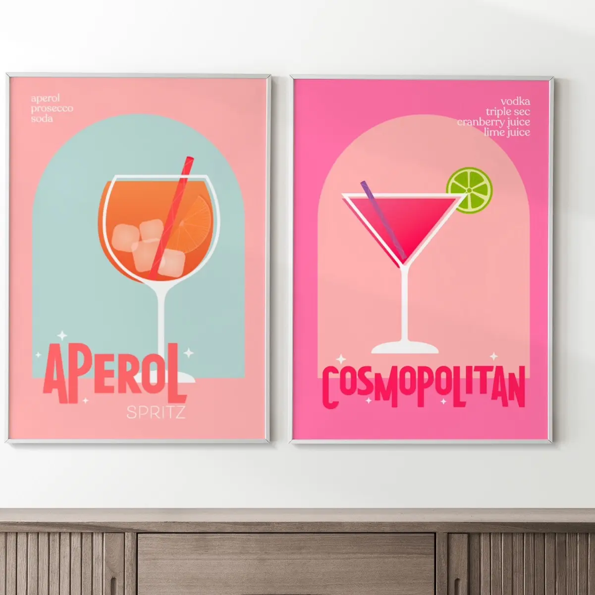 Cocktail Prints, wall prints, bar posters, bar cart, home decor prints, Cocktail posters,cocktail recipes, mixology prints Decoration Photo