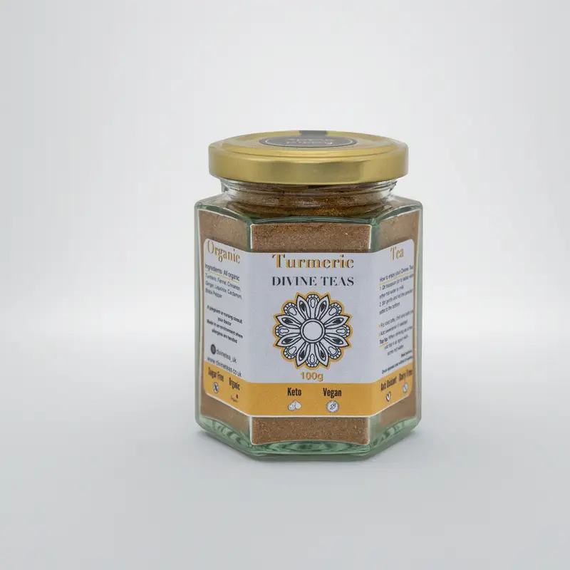 Divine Teas - Organic turmeric tea 75g jar 2