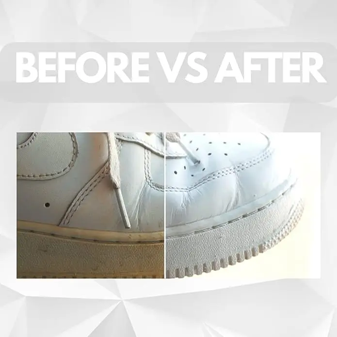 Crease Protect Max White Sneaker Whitener | White Shoe Polish for Leather, Canvas and Trainers | Restores Original White Color | Water-Resistant and Long-Lasting | Easy Sponge Applicator | 75ml 2