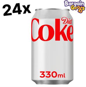 24 x 330ml Diet Coke – Sugar-Free & Refreshing Soft Drink | Beverage