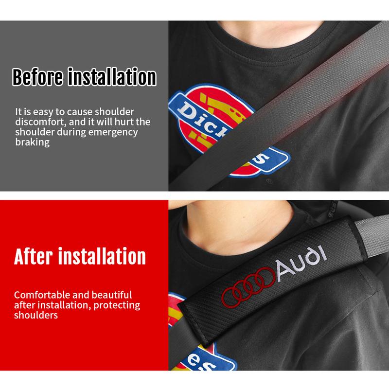 2x Car Seat Belt Cover Shoulder Protector Cushion Pad Auto Accessories For Audi S line A3 8p 8v 8l A4 b8 b6 b9 A6 c7 A5 Q5 Q3 A1 Q7 1
