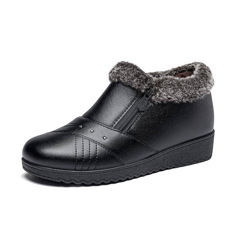 Product Introduction of 2024 Winter Velvet Women's Boots Outdoor warm non slip Footwear Soft soled fashion snow boots Casual wedge ladies shoes Botas Walking Shoes Girl 2