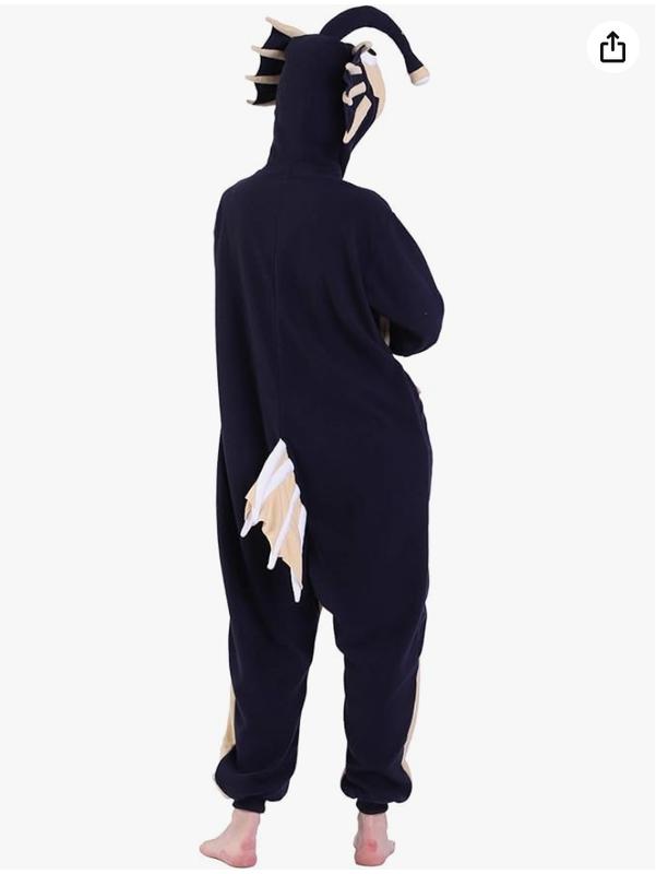 DarkCom Unisex Adult Angler Fish Onesie One Piece Pajamas Women Men Sleepwear Cosplay Halloween Costume Christmas Pajamas SIZE L Comfort Comfort 1