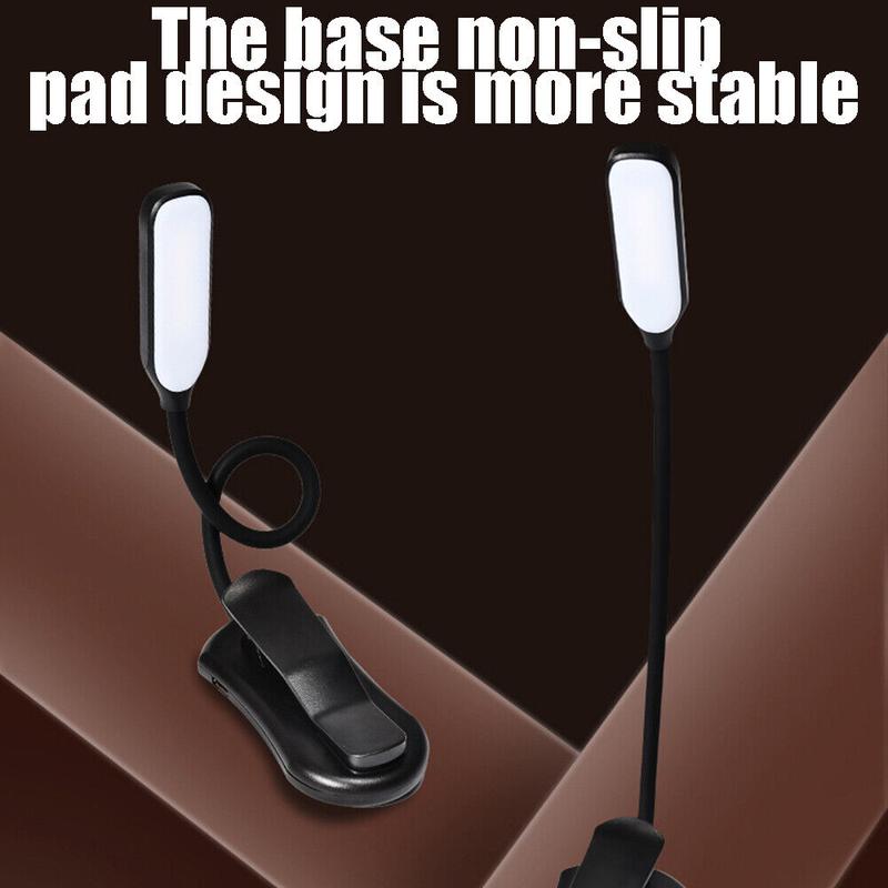 10LED Rechargeable Book LED Clip-on Reading Light 3 Color Temperature USB Lamp. 5
