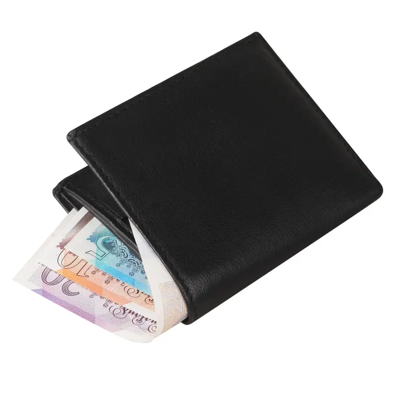 RAS Men's Soft Smooth Genuine Leather RFID Blocking Wallet Multi Card Holder Purse Black 1
