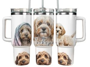 40oz Cockapoo Tumbler with Straw - Perfect for Hot and Cold Beverages - gift for her gift for him