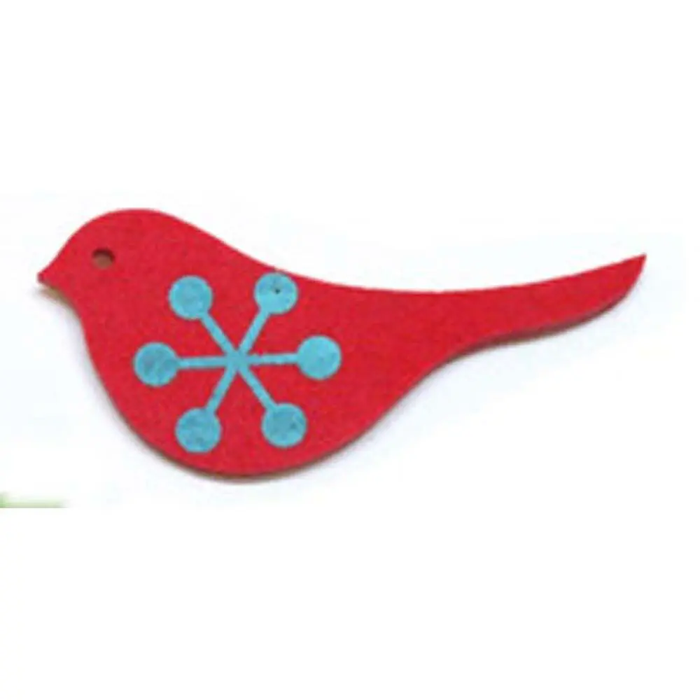 Gisela Graham Christmas Tree Decoration - Red Felt Bird Bauble - Xmas Ornament