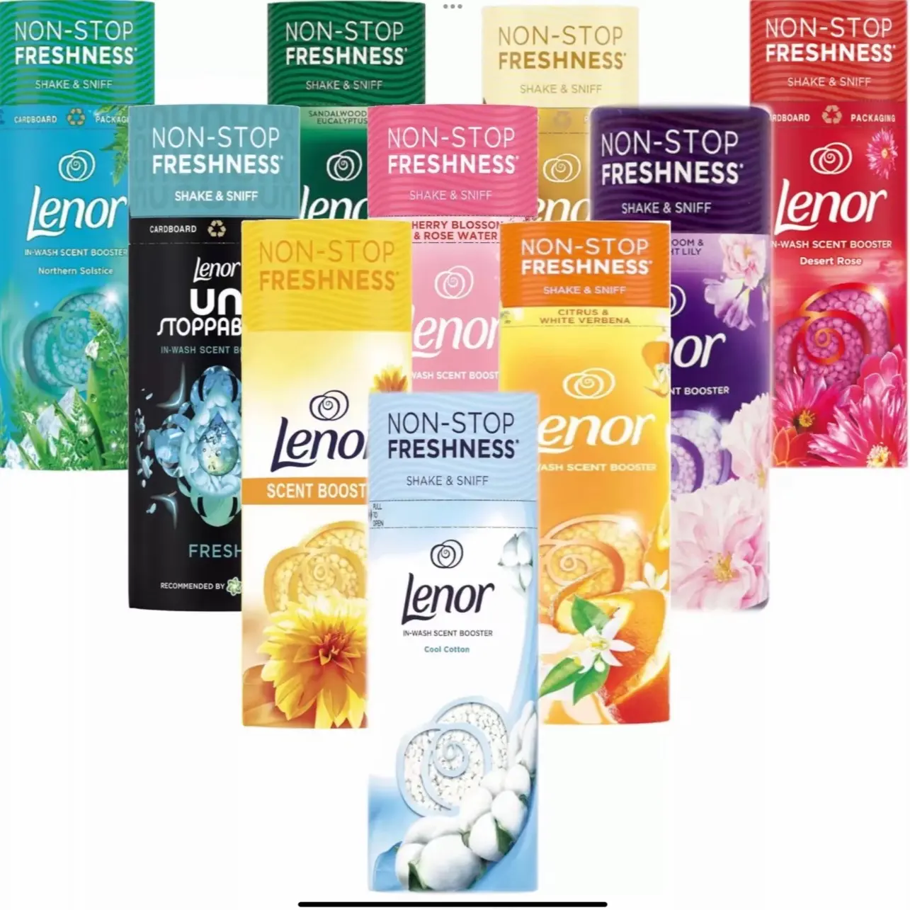 3 X Lenor Laundry Perfume In-Wash Scent Booster Beads Shake & Sniff Non-Stop... Fragrance Household Pack Scented air freshner