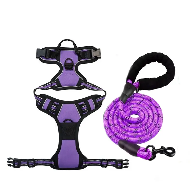Dog Harness No Pull with 2 Leash Clips, Adjustable Soft Padded, Reflective Oxford No Choke Pet Vest with Easy Control Handle for Large Dogs 4