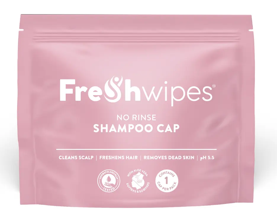 FreshWipes Rinse Free Shampoo Cap - an easy way to wash your hair without water!
