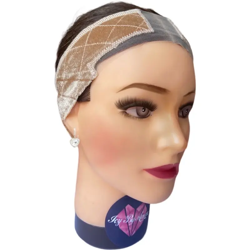 ICYBYAMON Lace Wig Grip Band For Lace Wigs and Frontals, Reinforced Swiss Lace Velvet Band Adjustable Velcro Band 0