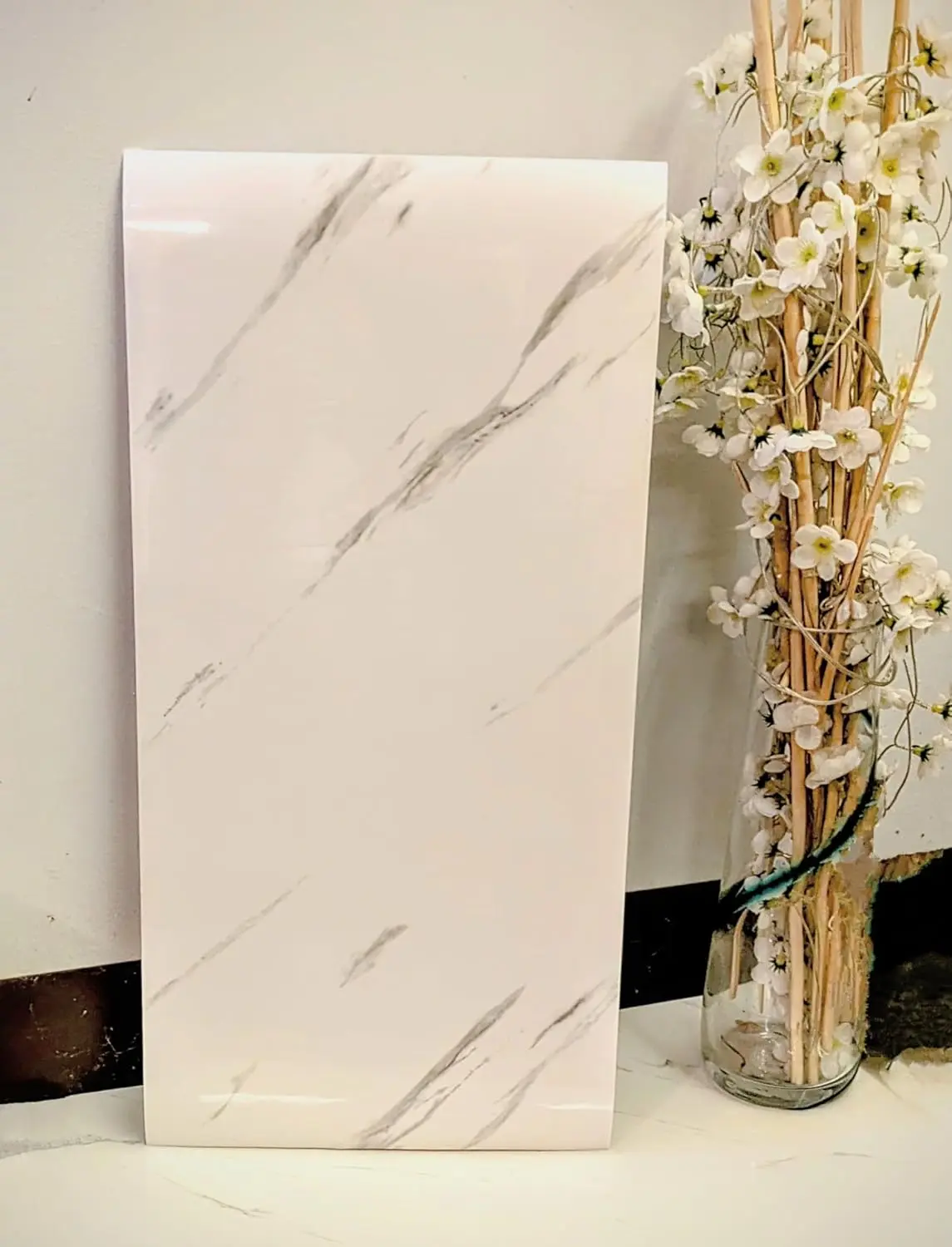 10Pcs Bathroom Wall Panels PVC Cladding Shower Wet Wall Tile Marble Effect Decor Decorative Sticker Ornaments