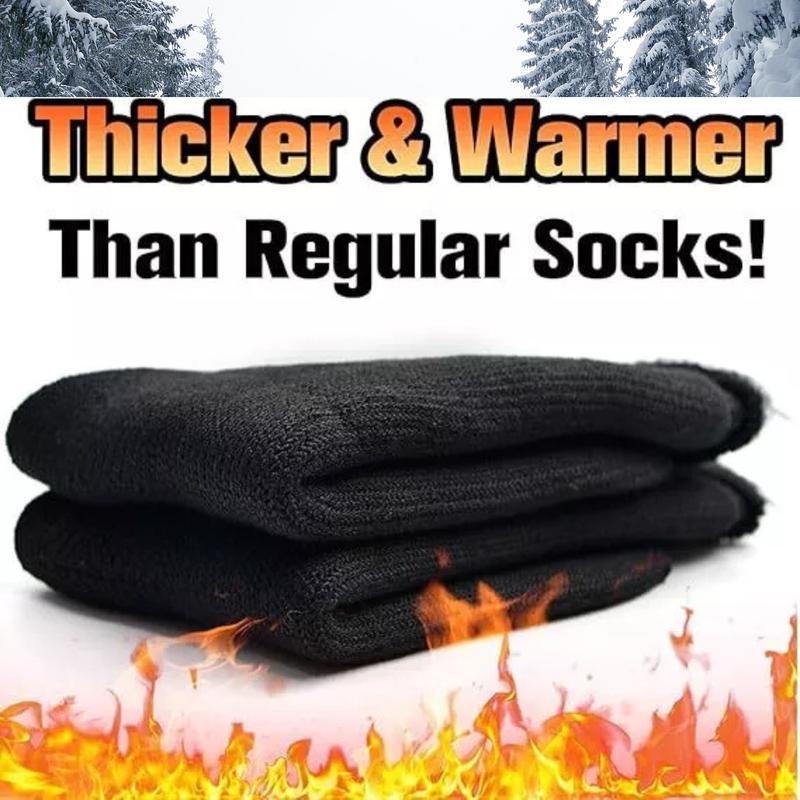 Product Introduction of Men’s Thermal Socks – 3, 6, or 12 Pairs Black Winter Warm Ski Boot Socks (Size 6-11) Menswear Shoe Breathable Outdoor 14