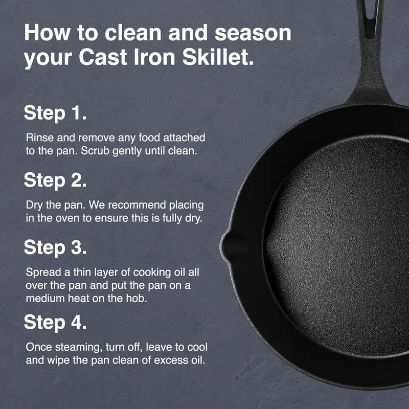 3 Piece Black Cast Iron Skillet Set- 3 sizes - 6",8",10" Cookware Pans 1