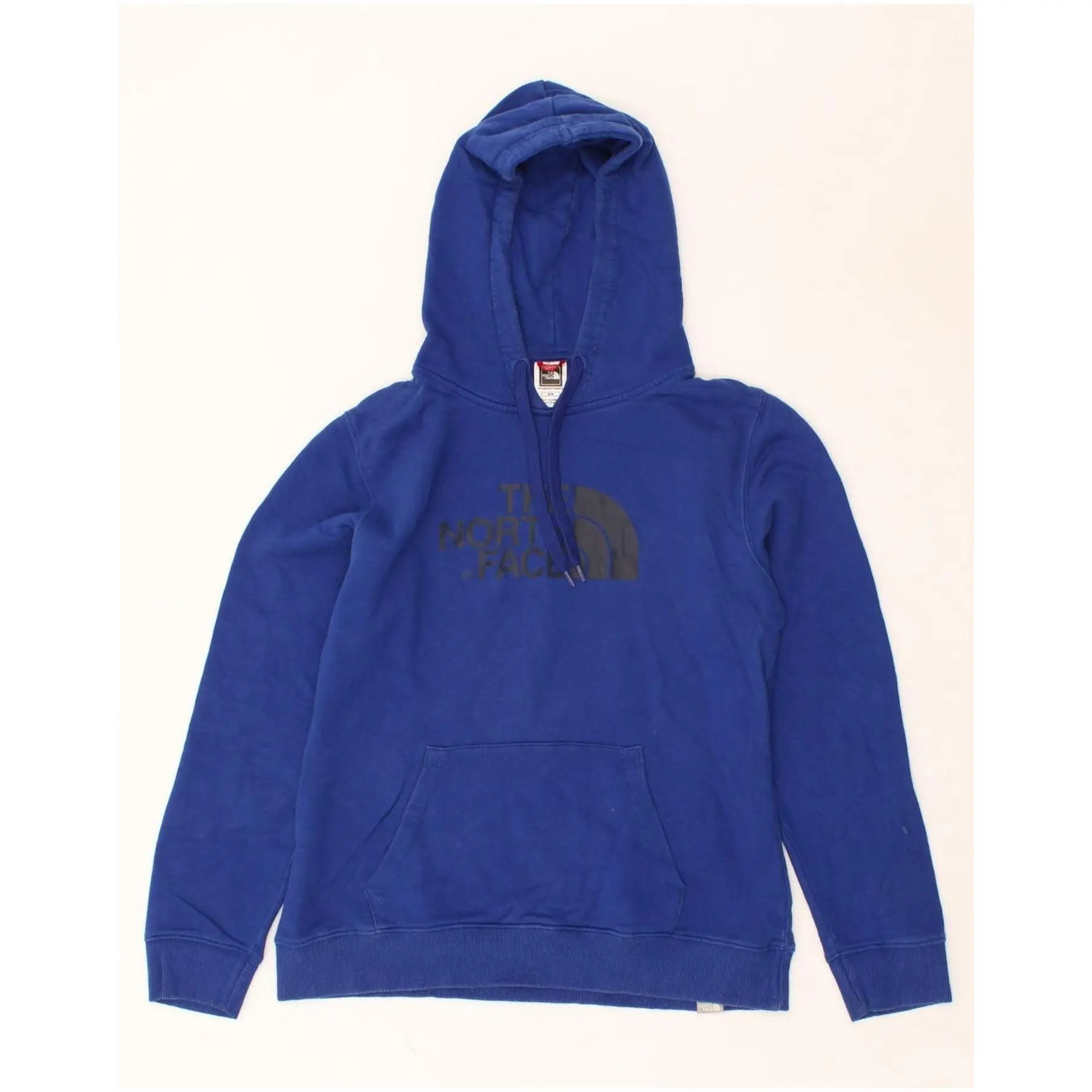 Pre-Owned Vintage THE NORTH FACE Womens Graphic Hoodie Jumper UK 14 Medium Blue Cotton