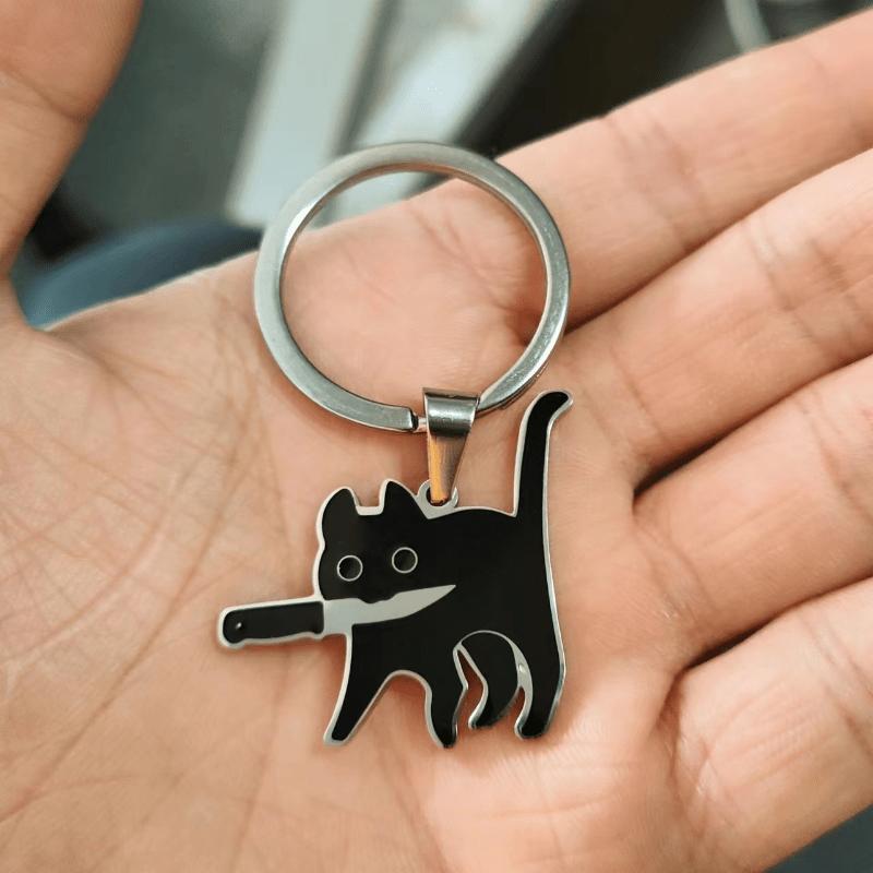 Cartoon Cat Pattern Bag Pendant, Metal Fashionable Travel Accessory, Anime Bag Pendant 2