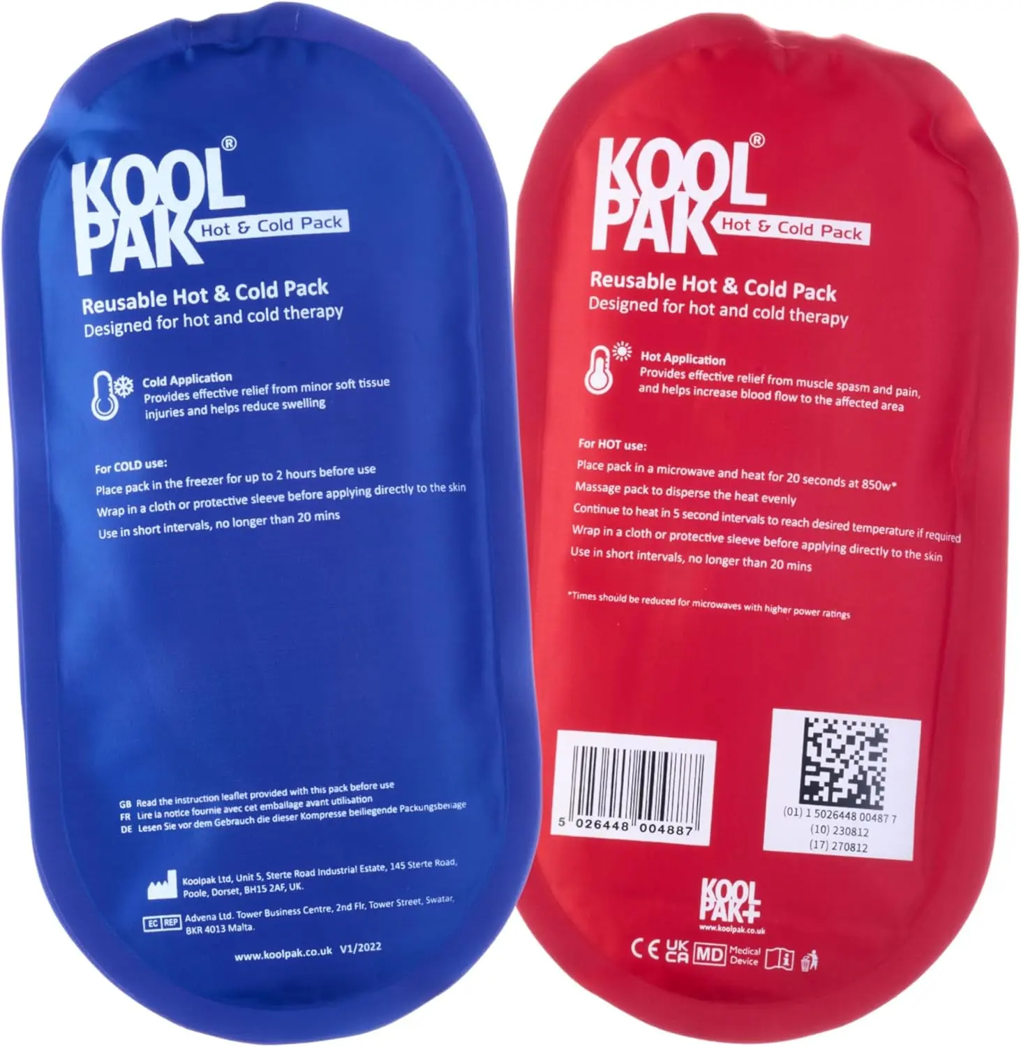 Luxury Hot & Cold Reusable Pack Oval - 12.5 x 25.5cm