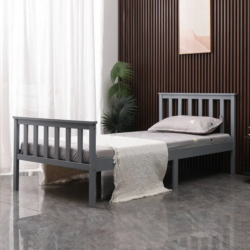 WestWood Single Double King Bed Solid Pine Frame Bedroom Footboard 1