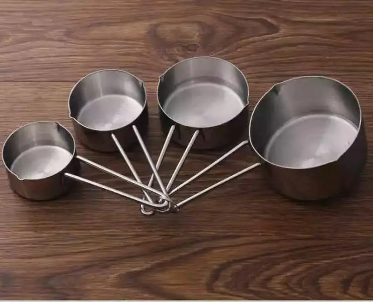 Measuring Cups Stainless Steel Cooking Baking Dry Fluid 60/80/125/250ml Set