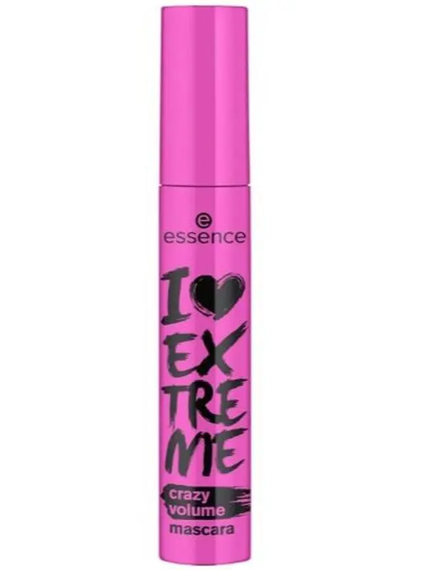 Essence I Love Extreme Crazy Volume Mascara - Ultra-Black Color for Volumizing and Thickening Eyelashes, 12 ml Pack - Gentle Makeup Cosmetic
