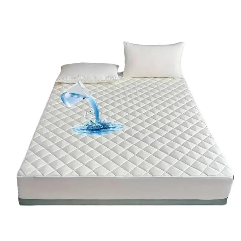 Quilted Mattress Protectors 100% Waterproof Super Soft Cosy Anti Allergy, Non-Noisy and Comfortable Fitted Style Made Of Microfiber Matress Protectors Bed Cover Available In White Colors Sizes ( Moses, Single, 4FT/Small Double, Double, King, Super King)