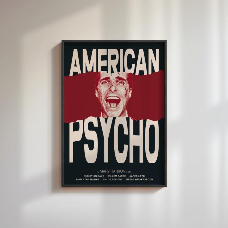 American Psycho Movie Poster | Christian Bale Print | Patrick Bateman A3 Cinema Wall Art Decor Room 2