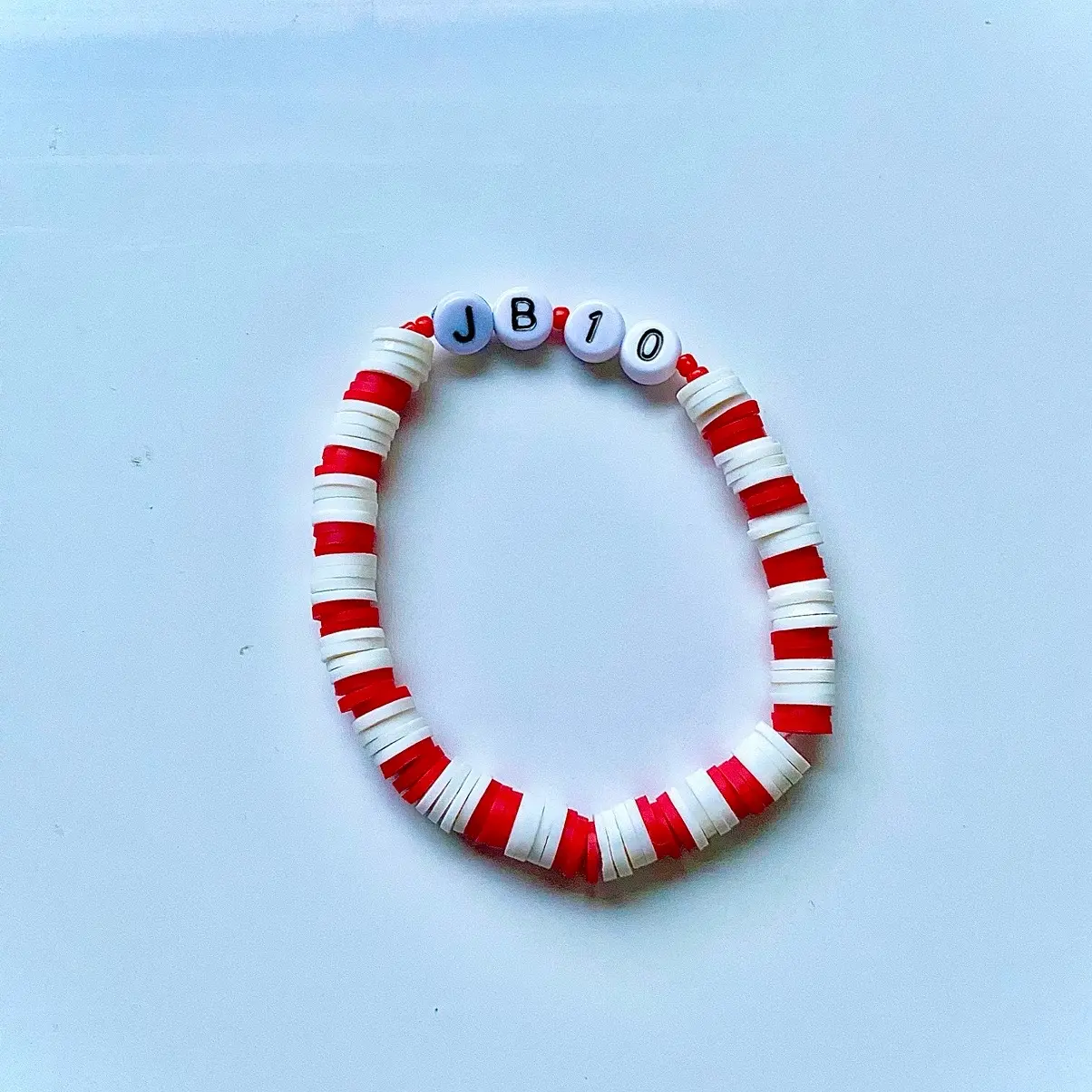 Jude Bellingham England red and white clay bead bracelet