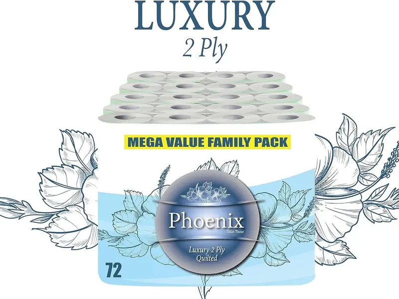 Phoenix 72 Rolls 2 Ply Family Pack Soft Toilet Paper 5
