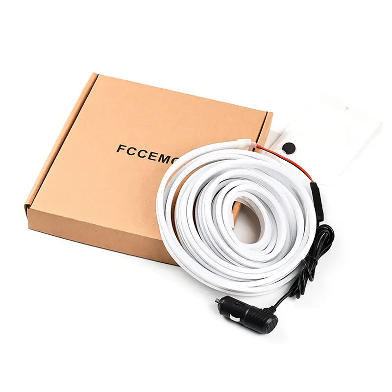 LED Light Bar Upgrade Kit, Car Trunk LED Light Interior Accessories Warm Light White Blue Red  Light Magnetic Cigarette Universal 5M Magnetically Controlled With Manual Switch, Suitable for All Car Models with Cigarette Lighter Interface 8