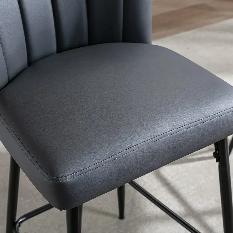 Set Of 2 Caiden PU Leather Bar Stool Bar Chair 5