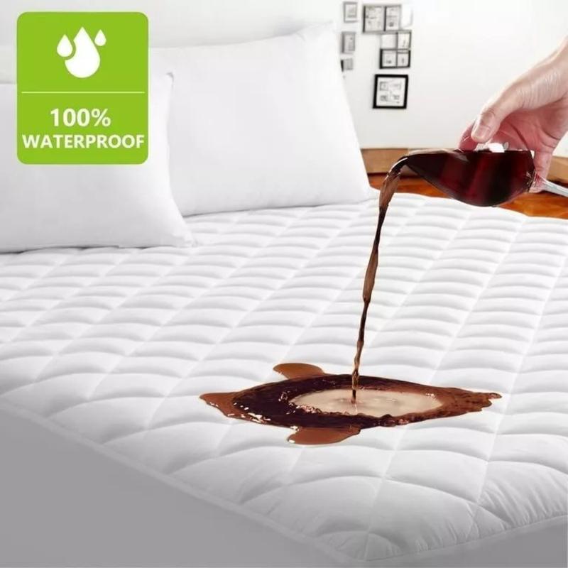 30cm Deep Quilted Waterproof Mattress Protector Super Absorbent Mattress Cover, Extra Soft Comfortable Waterproof Mattress Protection Quilted Hotel Mattress Comfort Warm Flat Weave Machine Washable Mattress Pads & Toppers Single 4ft Double King Super King 1