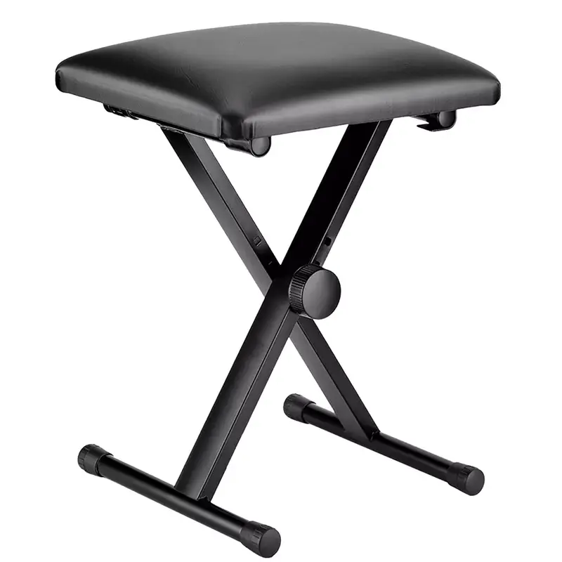 STOOL CHAIR BENCH BLACK PADDED SEAT CUSHION ADJUSTABLE HEIGHT] 3