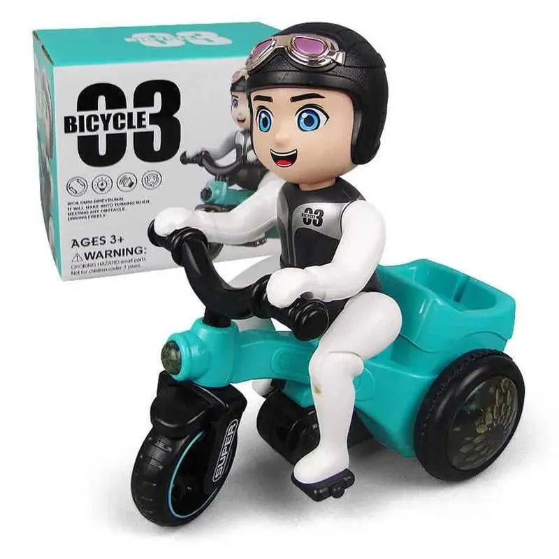 Cute Boys Electric Tricycle Toy Kindergarten Toys Kids Boys Electronic Toys Cartoon Motorcycle for Kids, Green