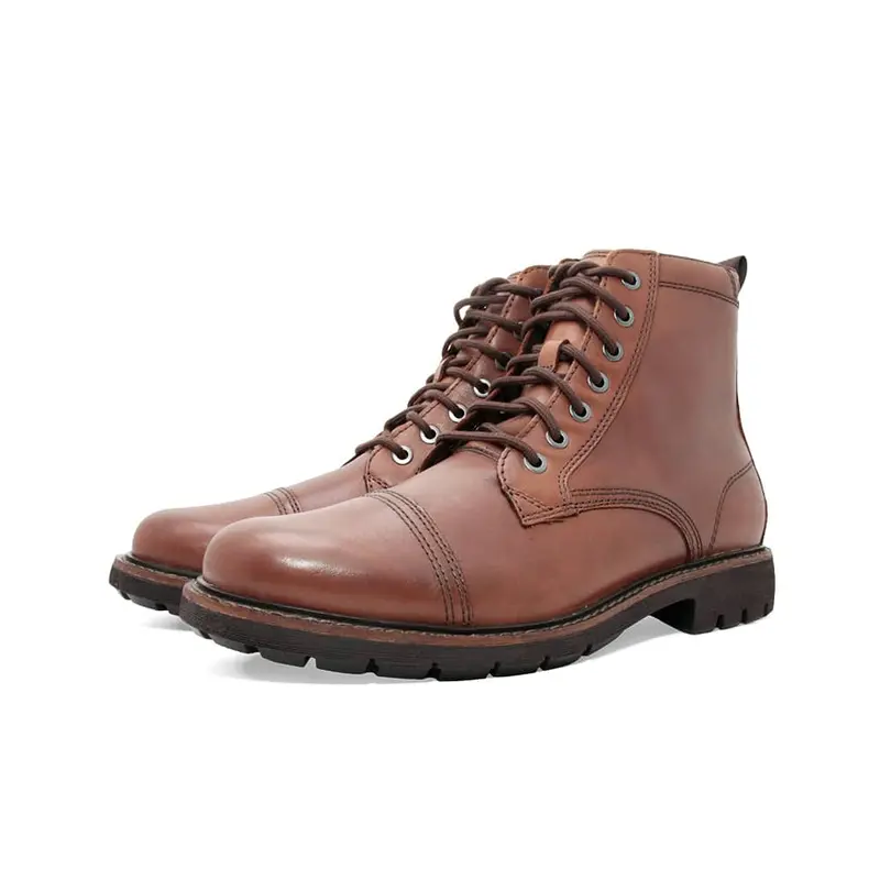 Clarks Batcombe Cap Men’s Leather Boots Brown Lace Up Shoes 26173429 4