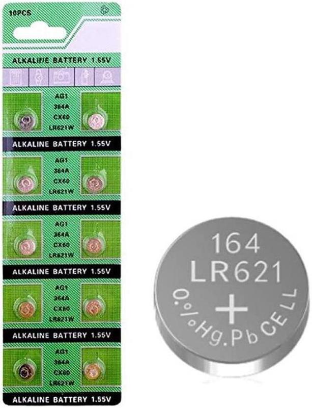 100x AG1 364 Alkaline 1.5v Battery LR60 LR621 SR621W Coin Cell Remote Watch Accessories Phone Smartphone 1