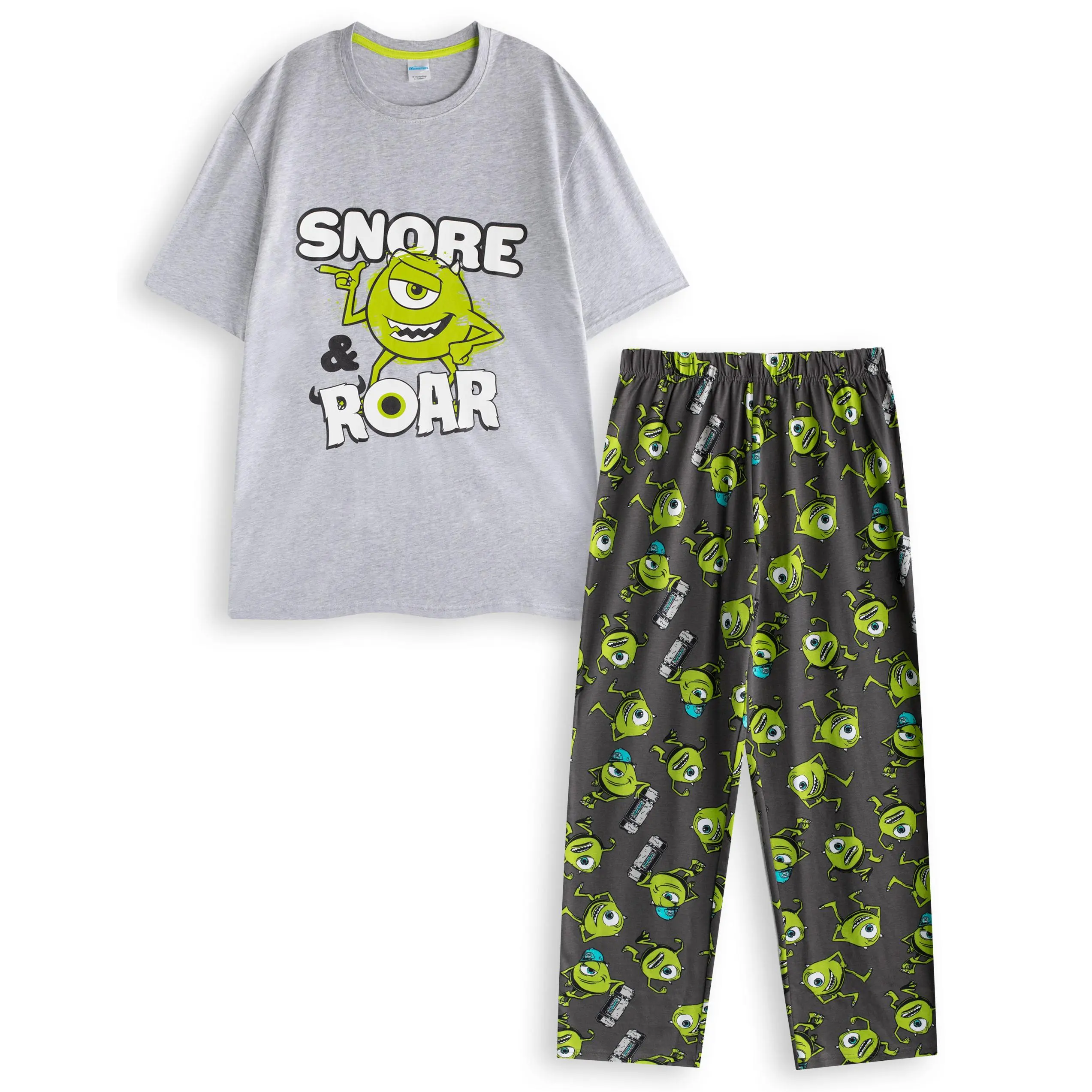 Vanilla Underground x Disney Mens Multicoloured Monster Inc Short Sleeve Long Leg Pyjama Set