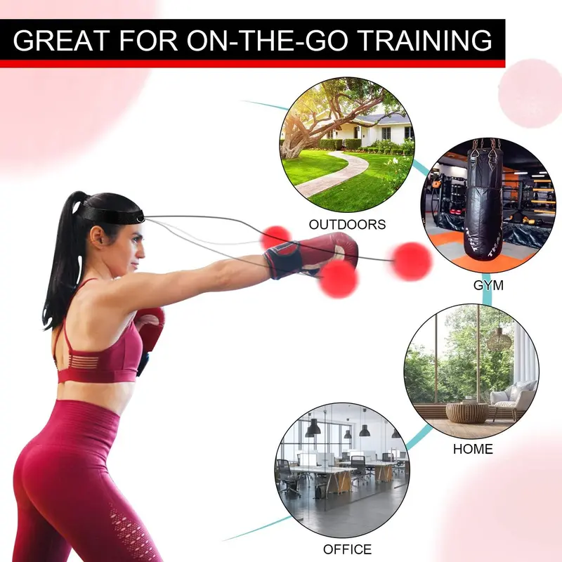 Boxing Reflex Ball, Boxing Training Ball, Mma Speed Training Suitable for Adult/Kids Best Boxing Equipment for Training, Hand Eye Coordination and Fitness 3